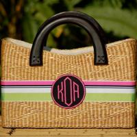 Queen Bea Monogrammed Large Beverly Basket