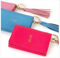 Personalized Disco Leather Keychain Wallet 8 Colors