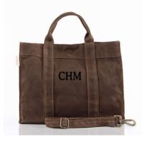 Personalized Petite Waxed Crossbody Tote