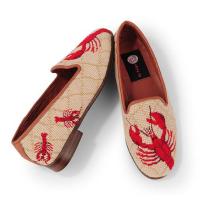 ByPaige Ladies Red Lobster Needlepoint Loafers  