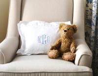 Monogrammed White Hemstitched Boudoir Pillow