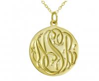 Monogrammed Hand Engraved Pendant Center Bale or Split Chain 