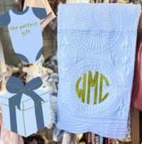 Monogrammed Cotton Baby Crib Quilt