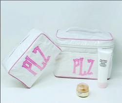 White Matelasse with Pink Classic Applique White Matelasse with Pink Classic Applique NULL