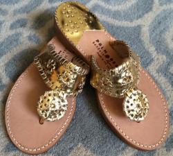 Gold with Gold Palm Beach Sandals Gold with Gold Apparel & Accessories > Shoes > Sandals > Thongs & Flip-Flops