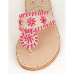 Chanel with Pink Neon Palm Beach Sandals Chanel with Pink Neon Apparel & Accessories > Shoes > Sandals > Thongs & Flip-Flops