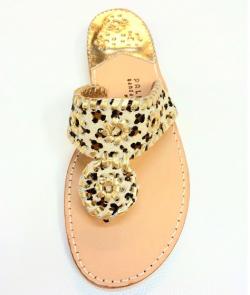 Leopard with gold trim classic sandals Leopard with gold time NULL