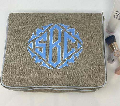  Walker Valentine Monogrammed Kris Cosmetic Case 11 " by 9.5"  Luggage & Bags > Toiletry Bags