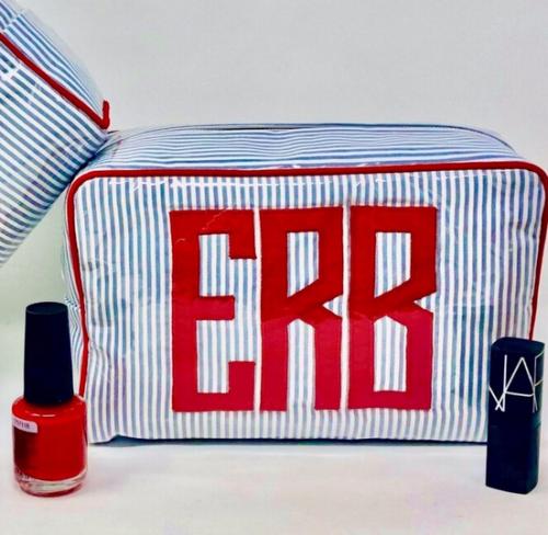 Walker Valentine Monogrammed Small Milan Cosmetic Case 6 x 4 inch  Luggage & Bags > Toiletry Bags