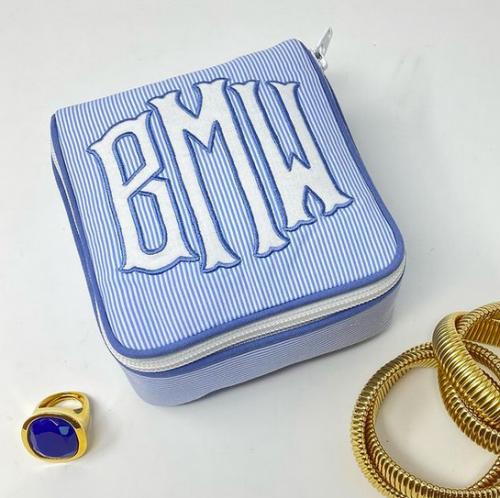 Walker Valentine Monogrammed Single Andrea Jewelry Case 5" by 5" by 2.5"h  Luggage & Bags > Toiletry Bags