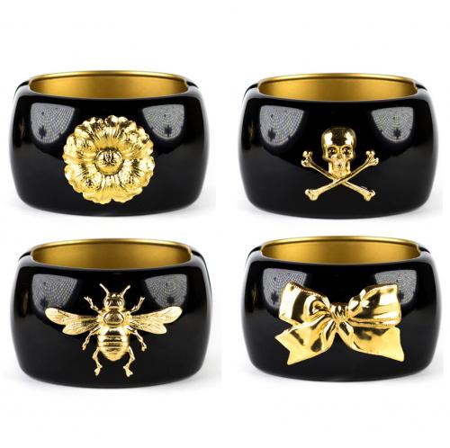  Large Black Cuff with Adornment  Apparel & Accessories > Jewelry > Bracelets