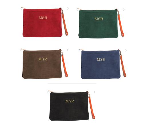 Personalized Sofie Italian Suede Personalized Clutch   Apparel & Accessories > Handbags > Clutches & Special Occasion Bags