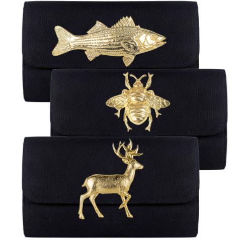 Lisi Lerch Avery Black Charm Clutch   Apparel & Accessories > Handbags > Clutches & Special Occasion Bags
