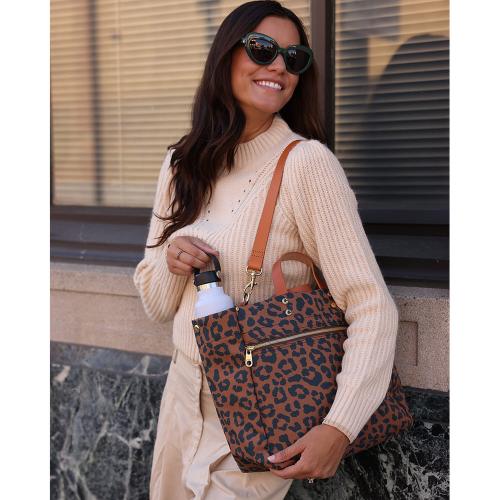 Personalized Boulevard Codie Leopard Tote   Apparel & Accessories > Handbags > Tote Handbags