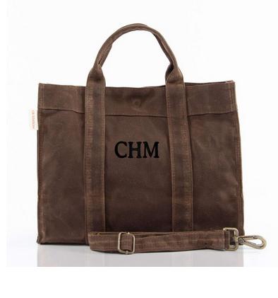 Personalized Petite Waxed Crossbody Tote  Apparel & Accessories > Handbags > Tote Handbags