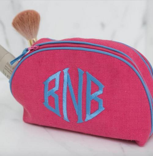Walker Valentine Monogrammed Double Round Zip Case 8" by 5.5"  Luggage & Bags > Toiletry Bags