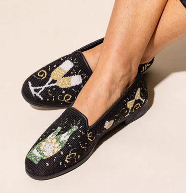 By Paige Champagne Toast Needlepoint Loafers  Apparel & Accessories > Shoes > Loafers