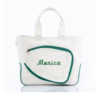 Personalized Pickleball Bag Natural & Emerald   Sporting Goods > Pickleball