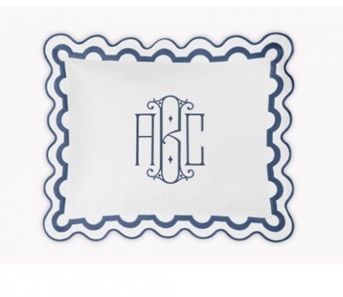 Matouk Mirasol Matelasse Standard Sham center 8" Monogram  Home & Garden > Linens & Bedding > Bedding > Pillowcases & Shams