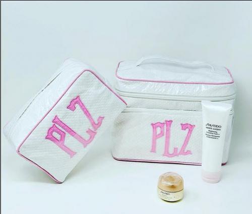 White Matelasse with Pink Classic Applique White Matelasse with Pink Classic Applique NULL
