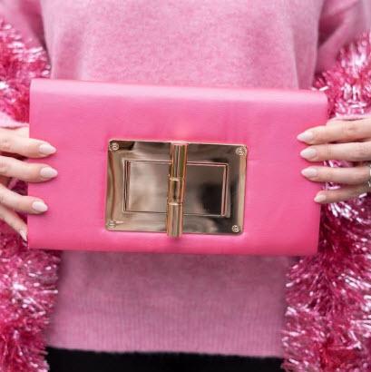 Lisi Lerch Lillian Pink Faille Clutch Lisi Lerch Lillian Pink Faille Clutch Apparel & Accessories > Handbags > Clutches & Special Occasion Bags