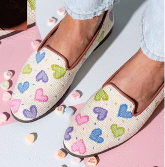  ByPaige Sweet Hearts Needlepoint Loafers  Apparel & Accessories > Shoes > Loafers