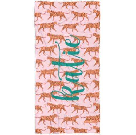 Clairebella Personalized Leopard Pink Beach Towel  Home & Garden > Linens & Bedding > Towels > Beach Towels