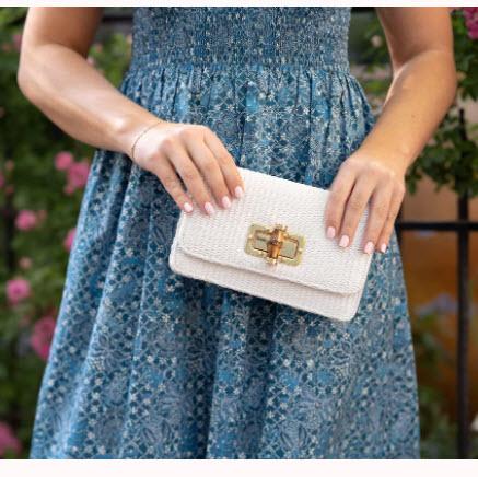 Lisi Lerch White Lilly Clutch Lisi Lerch White Lilly Clutch Apparel & Accessories > Handbags > Clutches & Special Occasion Bags