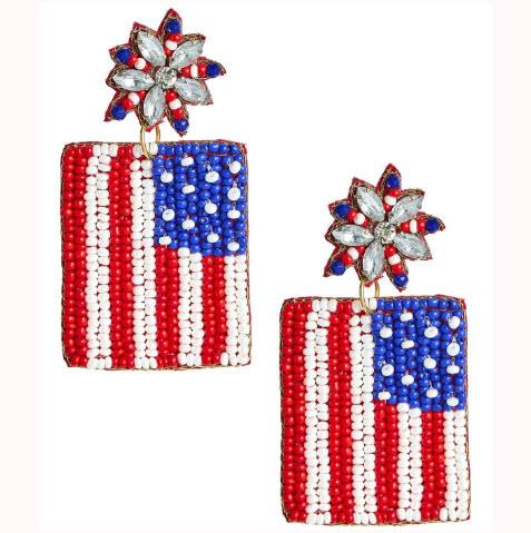 Lisi Lerch American Flag Beaded Earrings Lisi Lerch American Flag Beaded Earrings Apparel & Accessories > Jewelry > Earrings