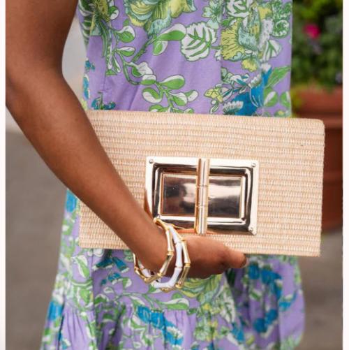 Lisi Lerch Lillian Straw Clutch Lisi Lerch Lillian Straw Clutch Apparel & Accessories > Handbags > Clutches & Special Occasion Bags