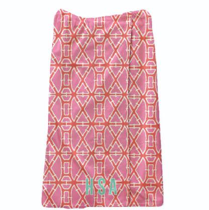 Personalized Clairebella Spa Wrap Bamboo Pink  Apparel & Accessories > Clothing > Sleepwear & Loungewear > Robes