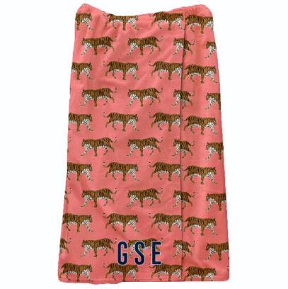 Personalized Clairebella Spa Wrap Tiger Coral  Apparel & Accessories > Clothing > Sleepwear & Loungewear > Robes