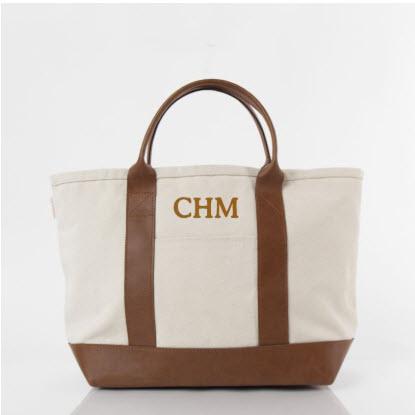 Monogrammed Kind Leather Tote  Apparel & Accessories > Handbags > Tote Handbags