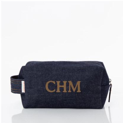 Monogrammed Heritage Denim Dopp Kit  NULL