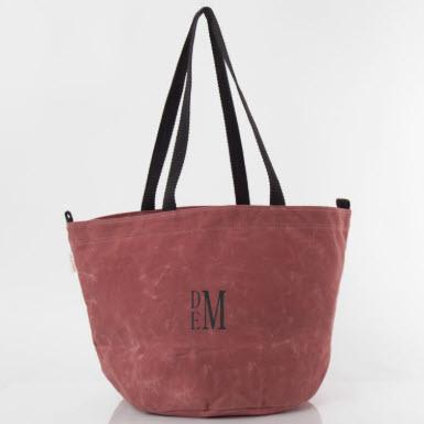 Monogrammed Waxed Industrial Tote  Apparel & Accessories > Handbags > Tote Handbags