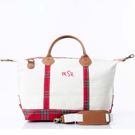 Personalized Red Plaid Weekender  Luggage & Bags > Duffel Bags