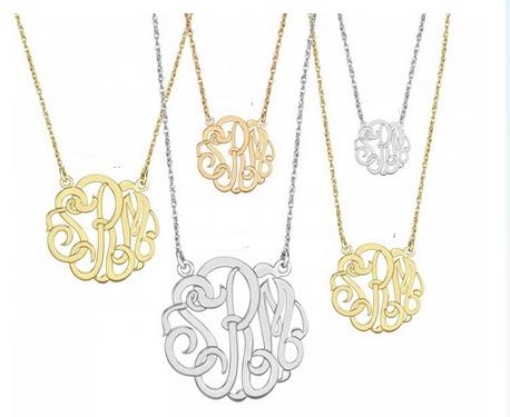 Monogrammed Three Letter Script Pendant 6 Sizes  Apparel & Accessories > Jewelry > Necklaces