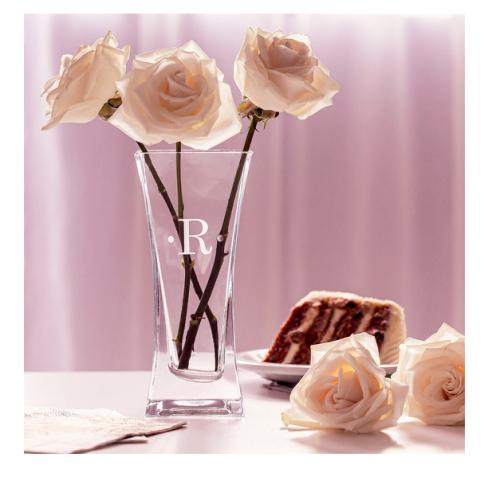 Personalized 10" Crystal Flared Vase Perfect Wedding gift  Home & Garden > Decor > Vases