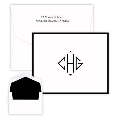 Embossed Graphics Diamond Monogram Raise Ink Note   Office Supplies > General Supplies > Paper Products > Stationery