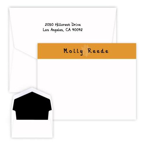 Embossed Graphics Personalized Orange Daisy Card   Office Supplies > General Supplies > Paper Products > Stationery