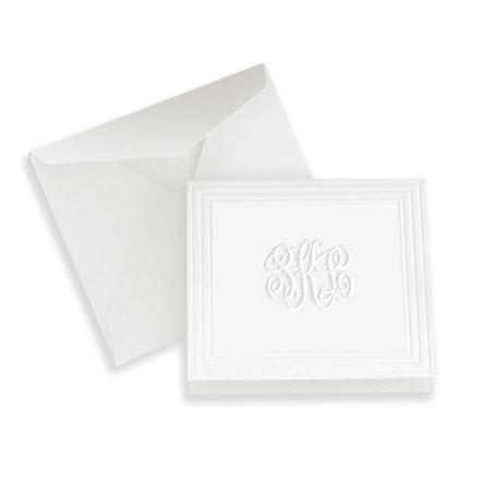 Henley Framed Monogram Embossed Portrait Enclosure  Office Supplies > General Supplies > Paper Products > Stationery