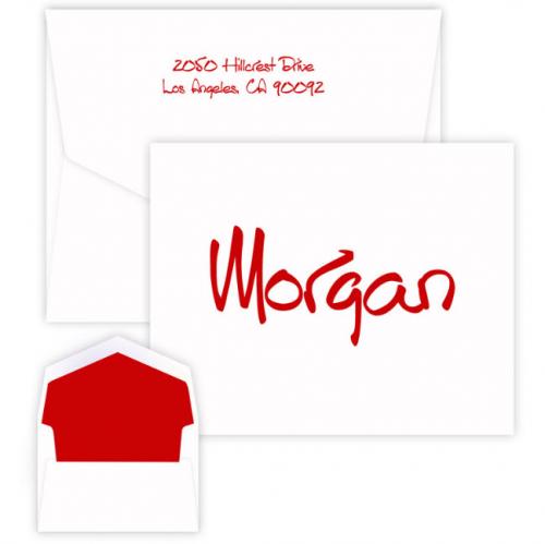 Embossed Graphics Caprice Raised Ink Foldover Note  NULL