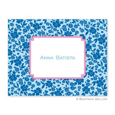 Boatman Geller SoHo Floral Blue Foldover Note  Office Supplies > General Supplies > Paper Products > Stationery