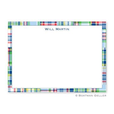 Boatman Geller Personalized Madras Patch Flat Card  Office Supplies > General Supplies > Paper Products > Stationery