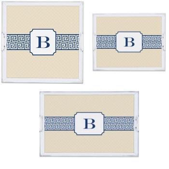 Boatman Geller Personalized Greek Key Tray  Home & Garden > Kitchen & Dining > Tableware > Serveware > Serving Trays