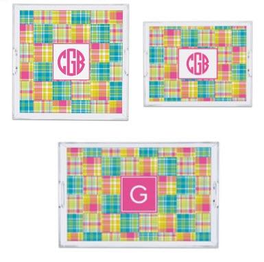 Boatman Geller Personalized Madras Patch Tray  Home & Garden > Kitchen & Dining > Tableware > Serveware > Serving Trays