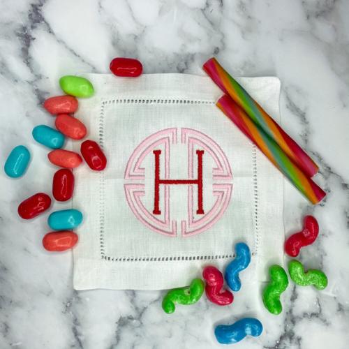 Monogrammed Linen Cocktail Napkins Set of Four  Home & Garden > Linens & Bedding > Towels