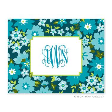 Boatman Geller Caroline Floral Turquoise Foldover Notes  Office Supplies > General Supplies > Paper Products > Stationery