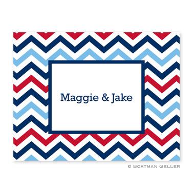 Boatman Geller Personalized Chevron Blue and Red Notes  Office Supplies > General Supplies > Paper Products > Stationery