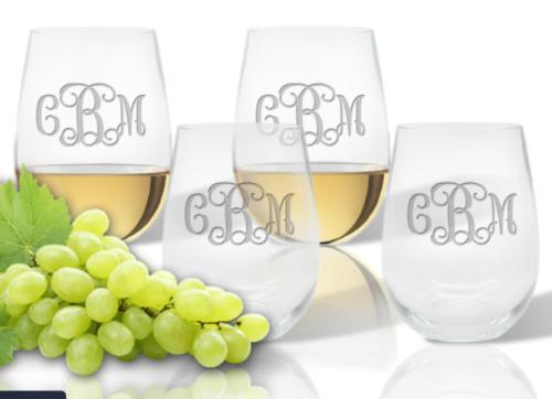 Personalized Tritan Unbreakable15oz Stemless Wine Glass Set of Four  Home & Garden > Kitchen & Dining > Tableware > Drinkware > Stemware > Wine Glasses